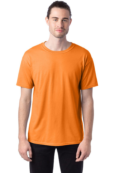 Hanes 5170 Mens EcoSmart Short Sleeve Crewneck T-Shirt Safety Orange Front