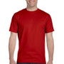 Hanes Mens Beefy-T Short Sleeve Crewneck T-Shirt - Deep Red