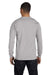 Hanes 5186 Mens Beefy-T Long Sleeve Crewneck T-Shirt Light Steel Grey Back