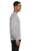 Hanes 5186 Mens Beefy-T Long Sleeve Crewneck T-Shirt Light Steel Grey Side