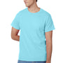 Hanes Mens ComfortSoft Short Sleeve Crewneck T-Shirt - Clean Mint Blue