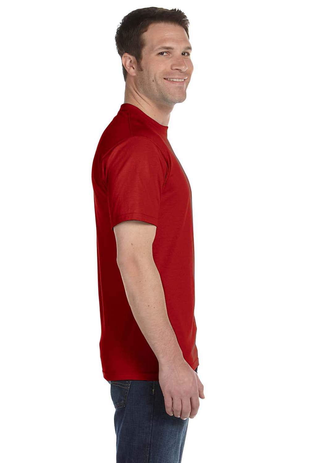 Hanes 5280 Mens ComfortSoft Short Sleeve Crewneck T-Shirt Red Side