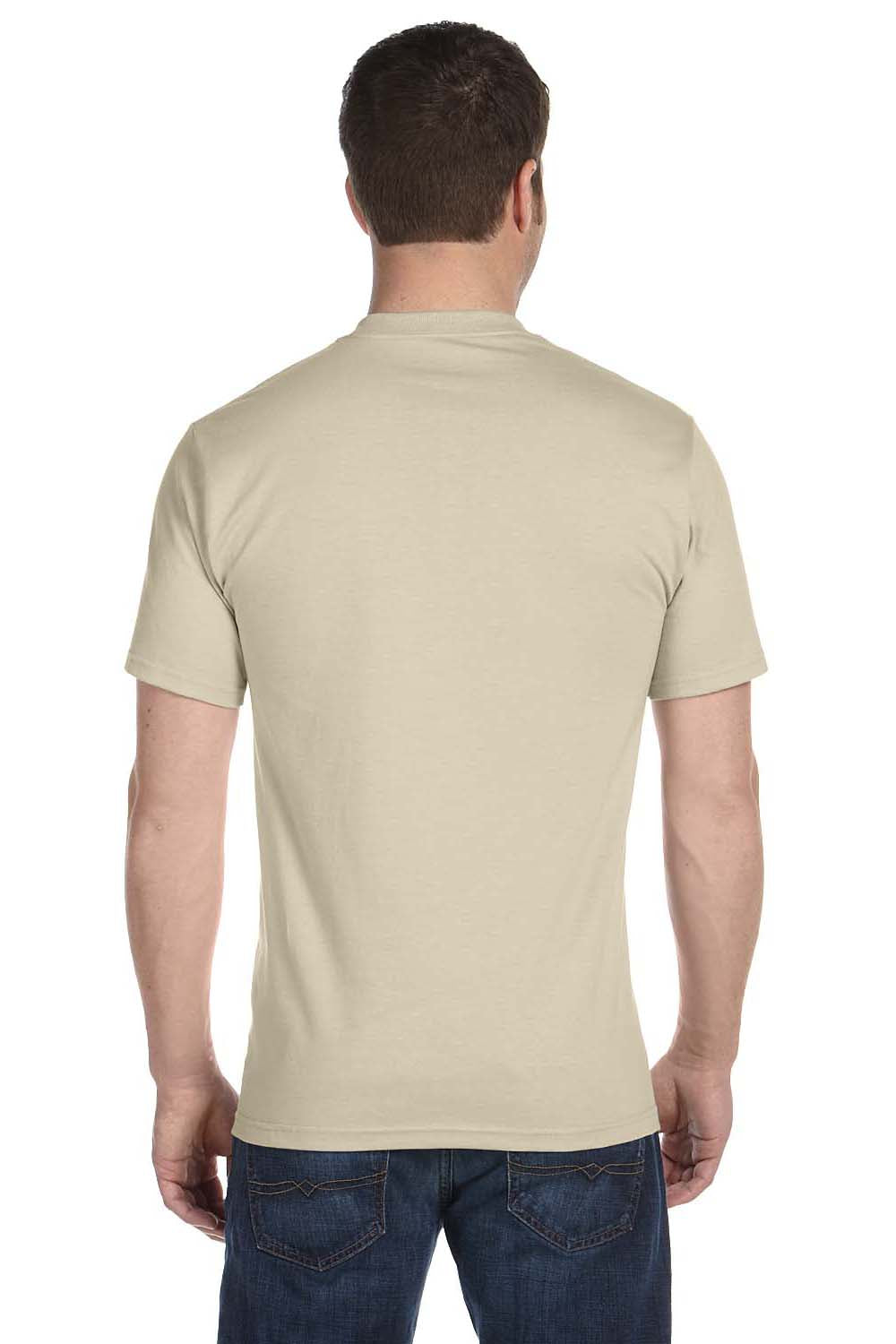 Hanes 5280 Mens ComfortSoft Short Sleeve Crewneck T-Shirt Sand Brown Back