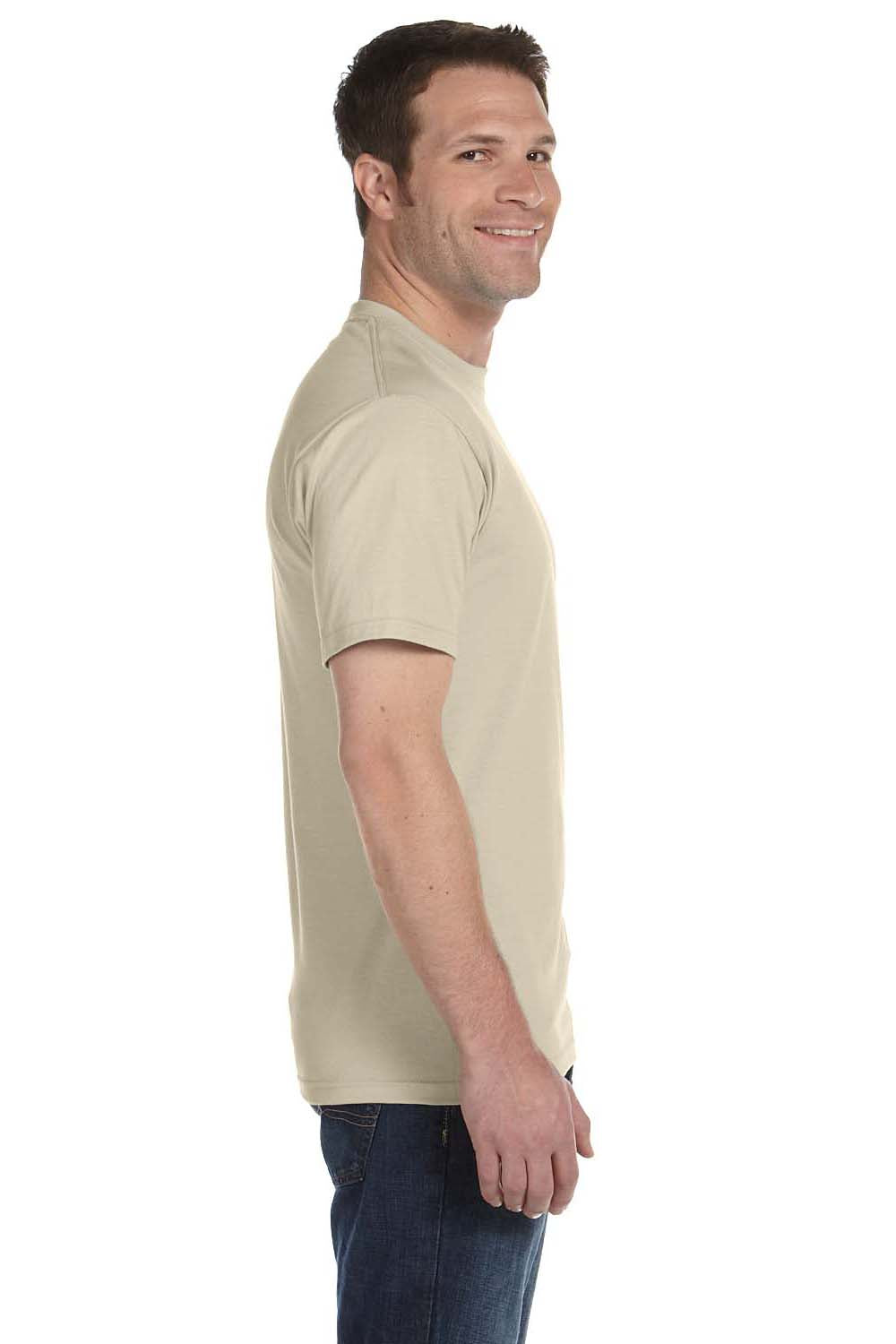 Hanes 5280 Mens ComfortSoft Short Sleeve Crewneck T-Shirt Sand Brown Side