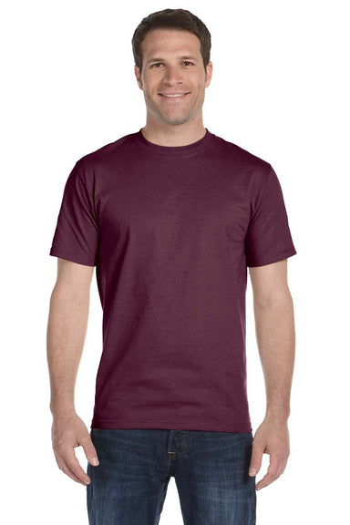 Hanes 5280 Mens ComfortSoft Short Sleeve Crewneck T-Shirt Maroon Front