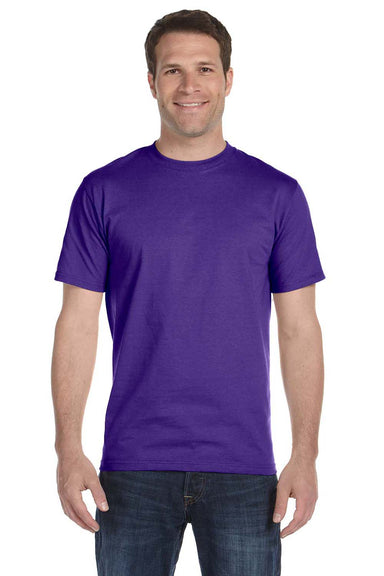 Hanes 5280 Mens ComfortSoft Short Sleeve Crewneck T-Shirt Purple Front