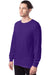 Hanes 5286 Mens ComfortSoft Long Sleeve Crewneck T-Shirt Athletic Purple 3Q