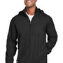 Dri Duck Mens River Water Resistant Packable Full Zip Hooded Jacket - Black