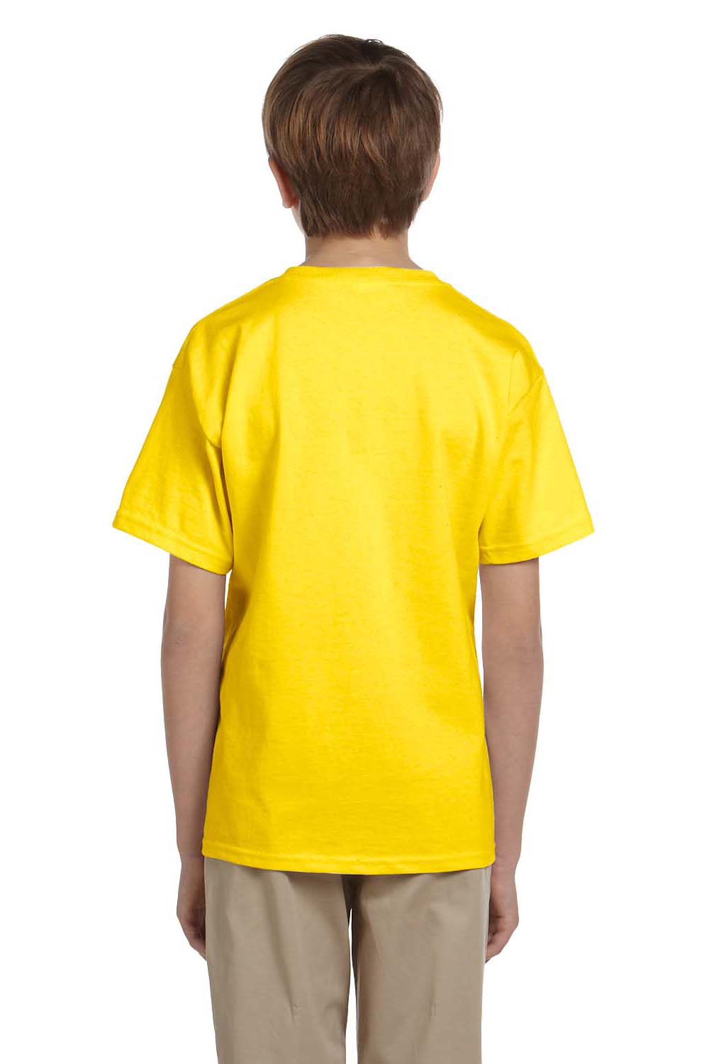 Hanes 5370 Youth EcoSmart Short Sleeve Crewneck T-Shirt Yellow Back
