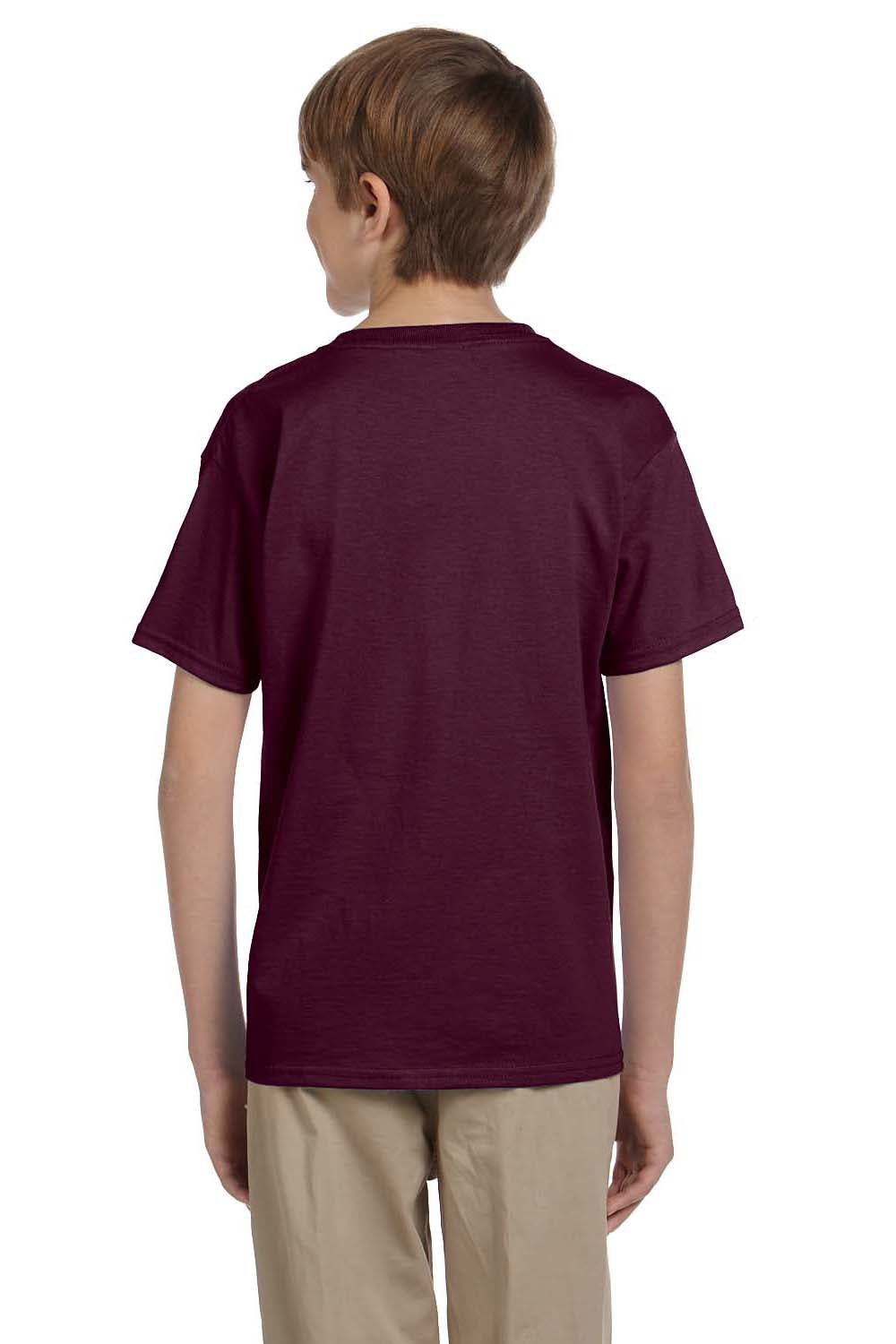 Hanes 5370 Youth EcoSmart Short Sleeve Crewneck T-Shirt Maroon Back