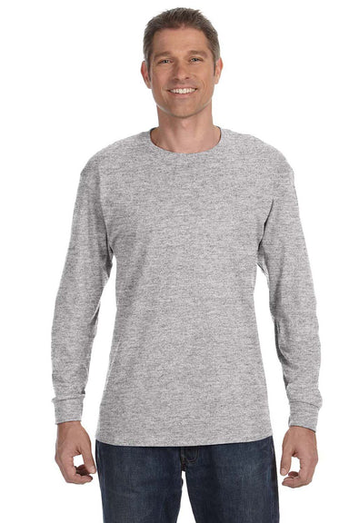 Hanes 5586 Mens ComfortSoft Long Sleeve Crewneck T-Shirt Light Steel Grey Front