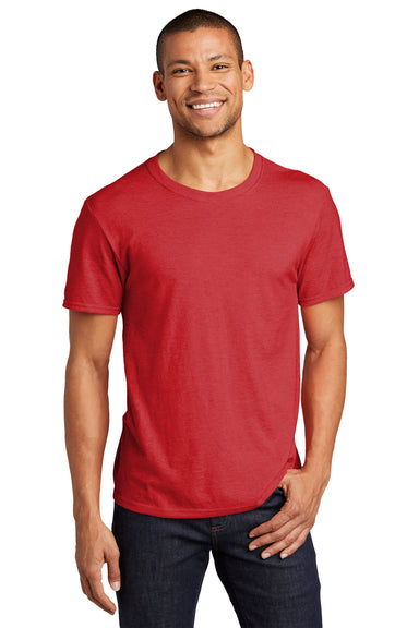 Jerzees 560M Mens Premium Blend Ring Spun Short Sleeve Crewneck T-Shirt True Red Front