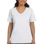 Hanes Womens ComfortSoft Short Sleeve V-Neck T-Shirt - White - Closeout