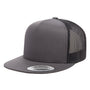 Yupoong Mens Adjustable Trucker Hat - Charcoal Grey/Black