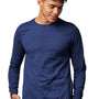Russell Athletic Mens Classic Long Sleeve Crewneck T-Shirt - Navy Blue - NEW