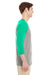 Jerzees 601RR 3/4 Sleeve Crewneck T-Shirt Oxford Grey/Mint Green Side