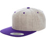 Yupoong Mens Adjustable Hat - Heather Grey/Purple
