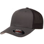 Flexfit Mens Stretch Fit Trucker Hat - Charcoal Grey/Black