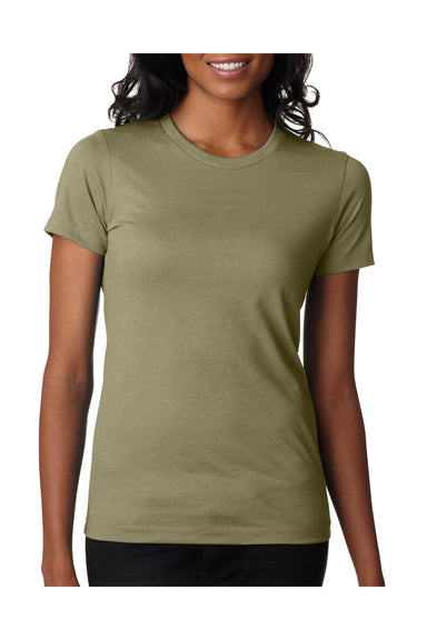 Next Level 6610 Womens CVC Jersey Short Sleeve Crewneck T-Shirt Light Olive Green Front
