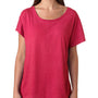 Next Level Womens Dolman Jersey Short Sleeve Scoop Neck T-Shirt - Vintage Shocking Pink - Closeout