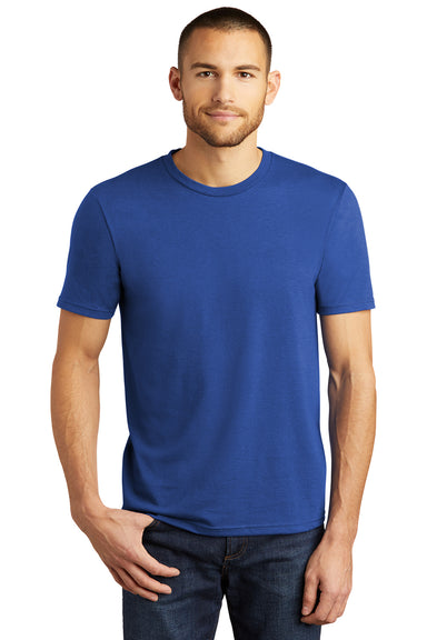 District DM130 Mens Perfect Tri Short Sleeve Crewneck T-Shirt Deep Royal Blue Front