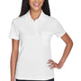 Core 365 Womens Origin Performance Moisture Wicking Short Sleeve Polo Shirt w/ Pocket - White