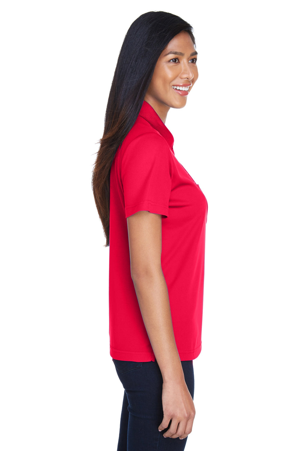 Core 365 78181P Womens Origin Performance Moisture Wicking Short Sleeve Polo Shirt w/ Pocket Red Side
