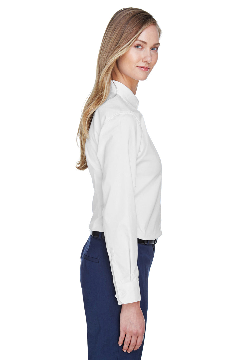 Core 365 78193 Womens Operate Long Sleeve Button Down Shirt White Side