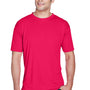 UltraClub Mens Cool & Dry Performance Moisture Wicking Short Sleeve Crewneck T-Shirt - Red