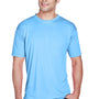 UltraClub Mens Cool & Dry Performance Moisture Wicking Short Sleeve Crewneck T-Shirt - Columbia Blue
