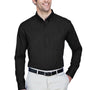 Core 365 Mens Operate UV Protection Long Sleeve Button Down Shirt w/ Pocket - Black
