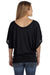 Bella + Canvas 8821 Womens Flowy Draped Dolman Short Sleeve Wide Neck T-Shirt Black Back