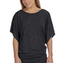 Bella + Canvas Womens Flowy Draped Dolman Short Sleeve Wide Neck T-Shirt - Heather Dark Grey - Closeout