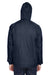 UltraClub 8925 Mens Pack Away Wind & Water Resistant 1/4 Zip Hooded Jacket Navy Blue Back