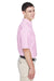 UltraClub 8972 Mens Classic Oxford Wrinkle Resistant Short Sleeve Button Down Shirt w/ Pocket Pink Side