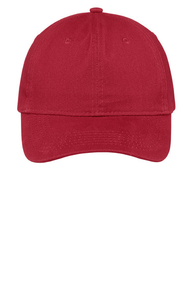 Port & Company CP77 Brushed Twill Low Profile Hat Red Front