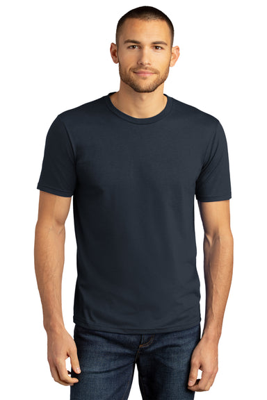 District Mens Perfect DTG Short Sleeve Crewneck T-Shirt New Navy Blue Front