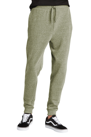 District DT1307 Mens Perfect Tri Fleece Jogger Sweatpants w/ Pockets Military Green Frost Front