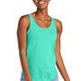 District Womens Perfect Tri Relaxed Tank Top - Heather Aqua Blue