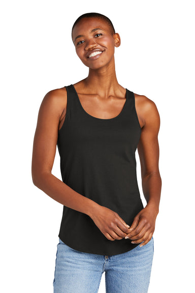 District DT151 Womens Perfect Tri Relaxed Tank Top Black Front
