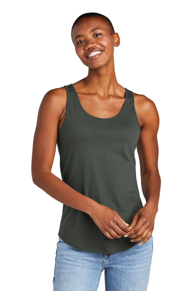 District DT151 Womens Perfect Tri Relaxed Tank Top Deepest Grey Front