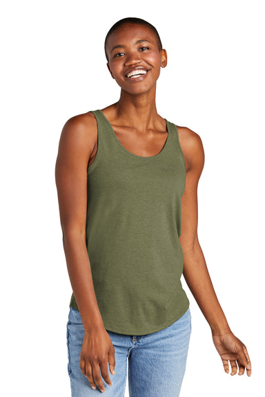 District DT151 Womens Perfect Tri Relaxed Tank Top Military Green Frost Front