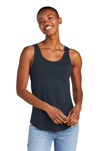 District DT151 Womens Perfect Tri Relaxed Tank Top New Navy Blue Front
