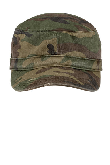 District DT605 Distressed Adjustable Military Hat Military Camo Front