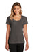 District Womens Flex Short Sleeve Scoop Neck T-Shirt Heather Charcoal Grey Front