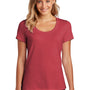District Womens Flex Short Sleeve Scoop Neck T-Shirt - Heather Red