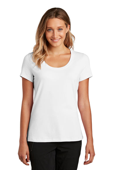 District Womens Flex Short Sleeve Scoop Neck T-Shirt White Front