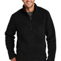 Port Authority Mens Cozy Sherpa Fleece 1/4 Zip Jacket - Black