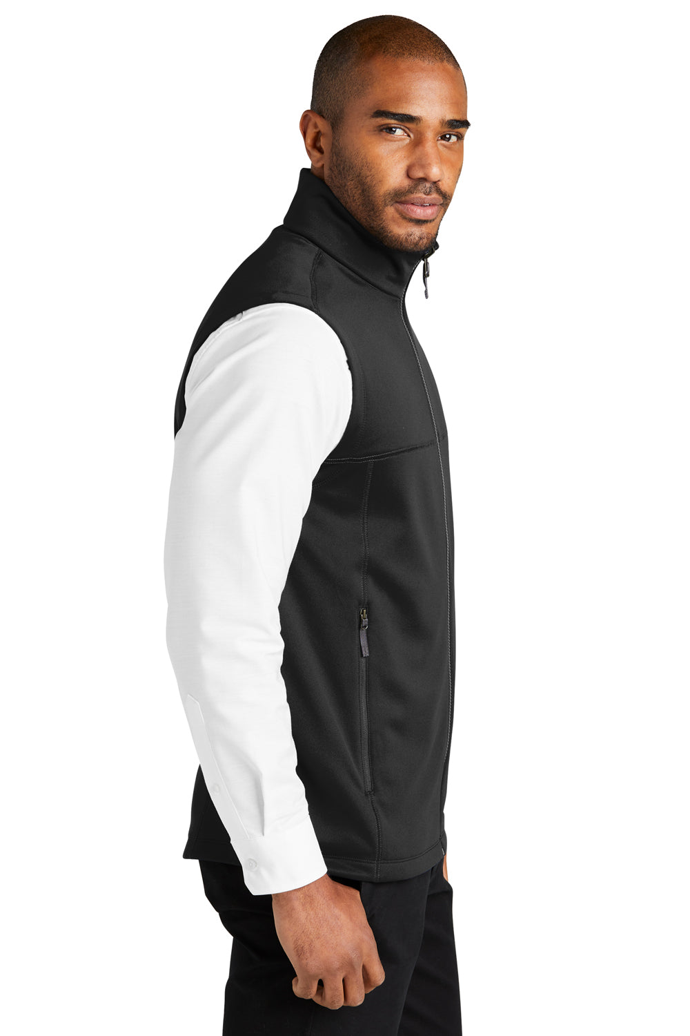 Port Authority F906 Collective Smooth Fleece Full Zip Vest Deep Black Side