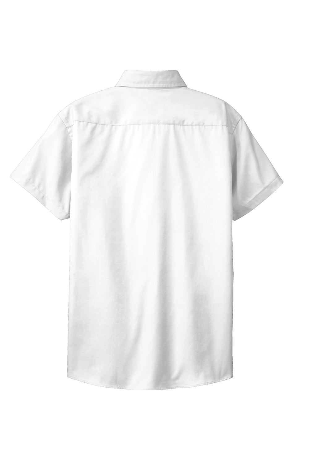 Port Authority L508 Womens Easy Care Wrinkle Resistant Short Sleeve Button Down Shirt White Flat Back